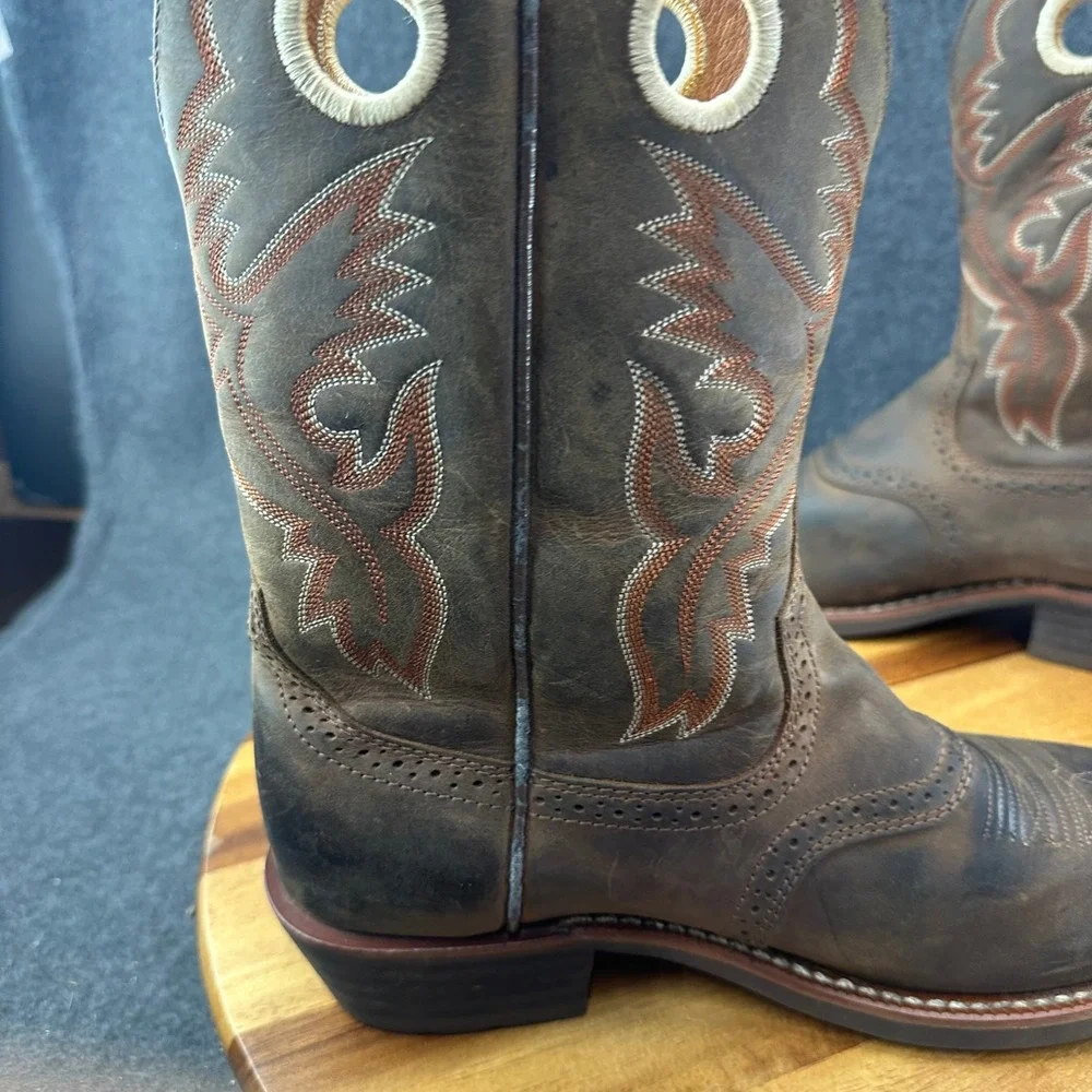 Ariat Women's Heritage Roughstock Size 8 Wide Antique Brown Leather Cowboy Boots